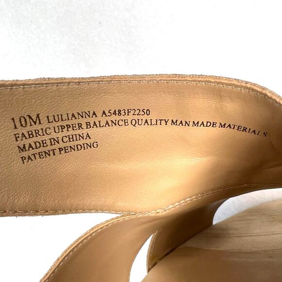 Naturalizer Luliana N5 Comfort Women's 10 Tan Fabric Cork Wedge Platform Sandals - Picture 12 of 12